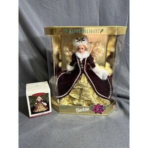 VTG Barbie Doll HAPPY HOLIDAYS SPECIAL EDITION 15646 MATTEL 1996‎ w Ornament